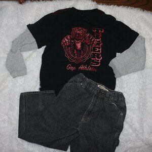 Boys back to school jeans and top great condition size 7X husky and Gap size L